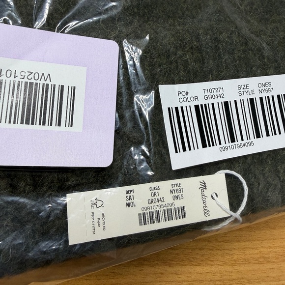 NWT Madewell Cuffed Beanie in Alpaca Blend Olive Green